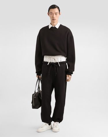Sweatshirt Dolce & Gabbana Dolce & Gabbana Long-Sleeved Cropped Sweatshirt Sort | G9BVHTG7PLAN0000, 1