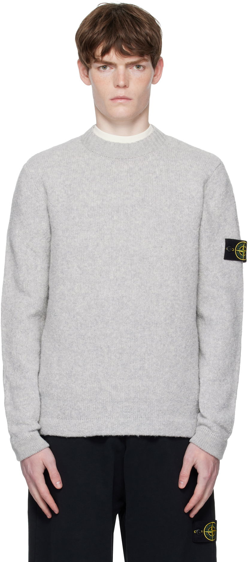 Sweater Stone Island Fancy Yarn Sweater Grå | K2S15 5100056 S00N2