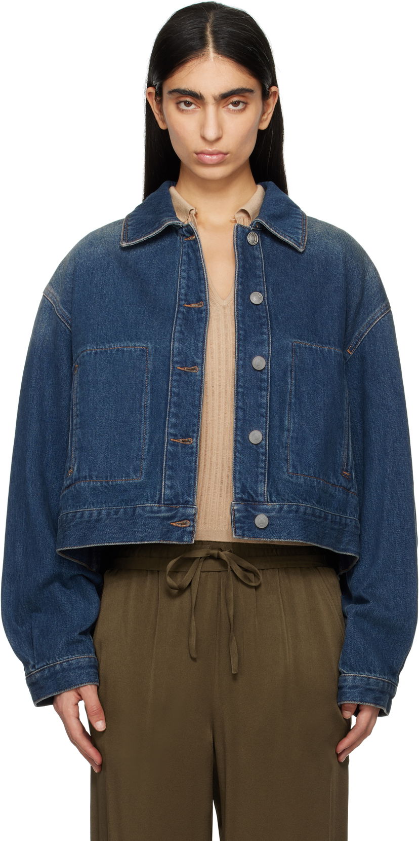 Jakke ISABEL MARANT Isabel Marant Josephine Cropped Denim Jacket Blå | VE0451FA-B1H04I