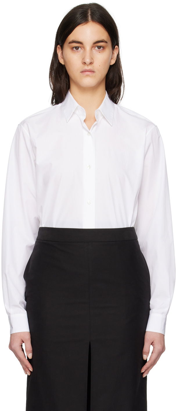 Skjorte The Row Long Sleeve Button Up Shirt Hvid | 6970-W2439, 0