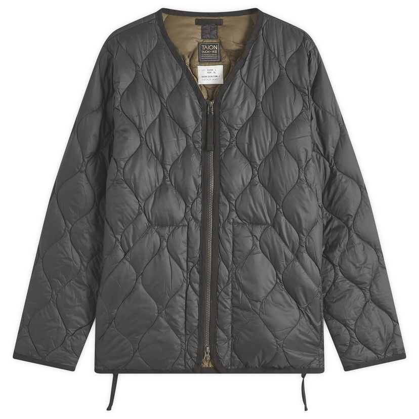 Vest TAION Military Zip V-Neck Softshell Down Jacket, Size Large Grå | TAION-101ALSZML-1-BLK
