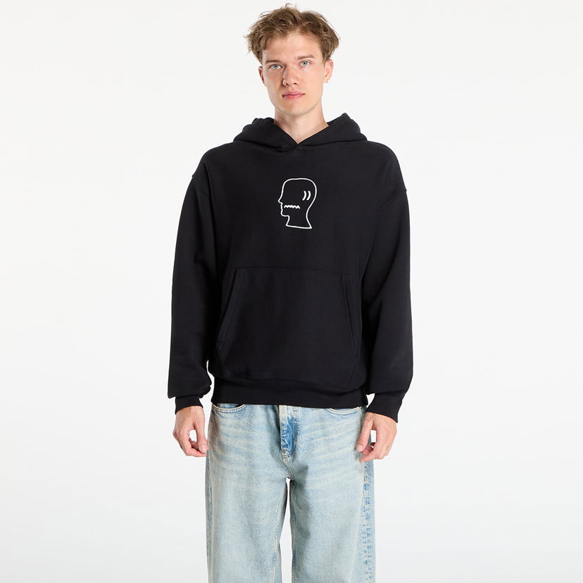 Sweatshirt Brain Dead Logo Head Hoodie Black Sort | BDF24T09004530BK01