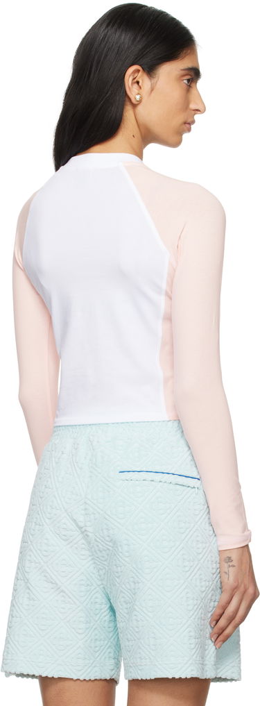 T-shirt Casablanca Raglan Long Sleeve T-Shirt Hvid | WPS25-JTP-313-01, 2