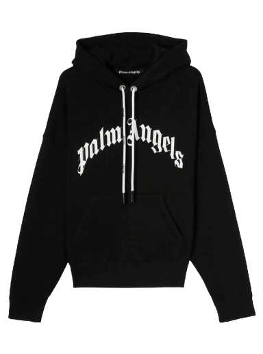 Sweatshirt Palm Angels Curved Logo Hoody Sort | PMBB058C99FLE0031001