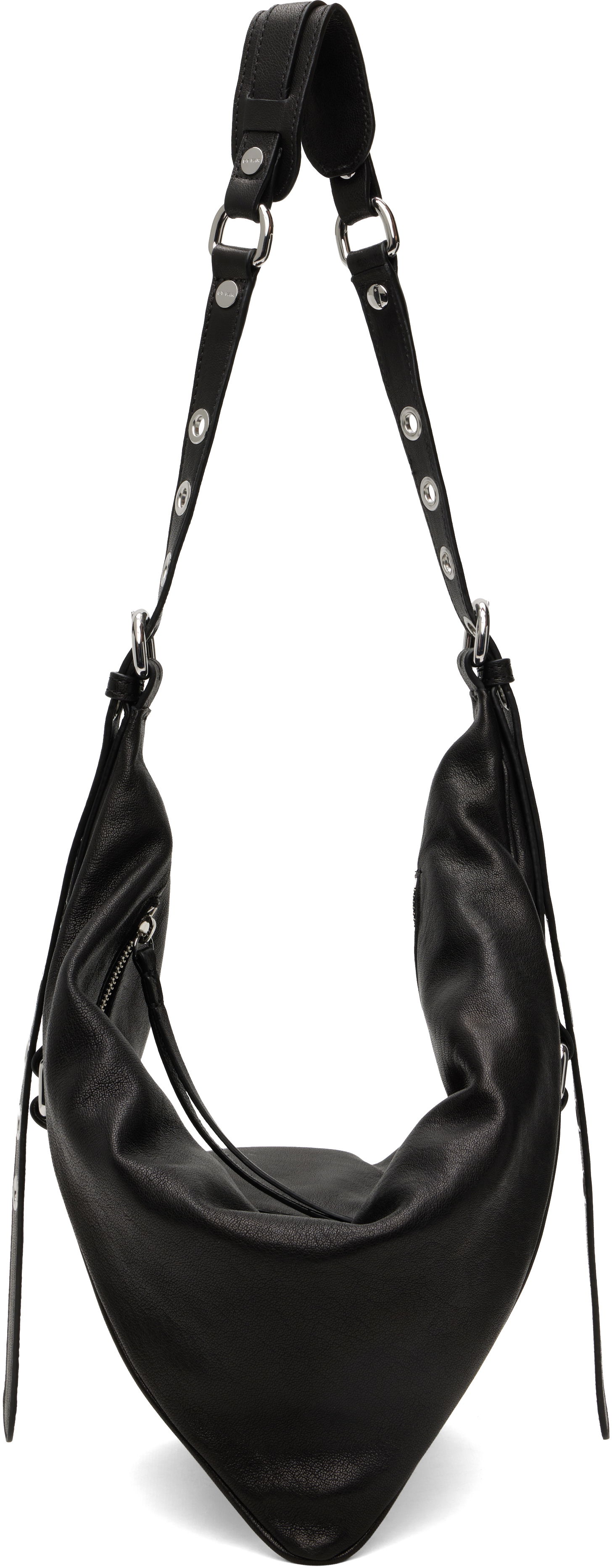 Skuldertaske BY FAR BY FAR Trayana Washed Leather Shoulder Bag Sort | MWBSB063LL034BK001PL, 0