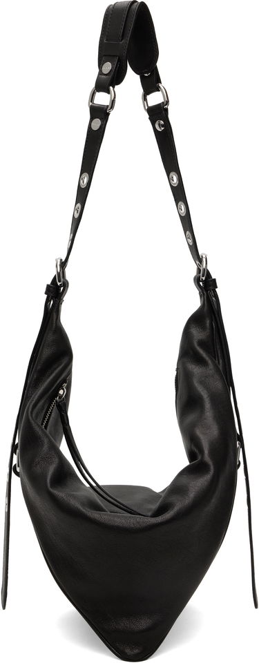 Skuldertaske BY FAR BY FAR Trayana Washed Leather Shoulder Bag Sort | MWBSB063LL034BK001PL, 0
