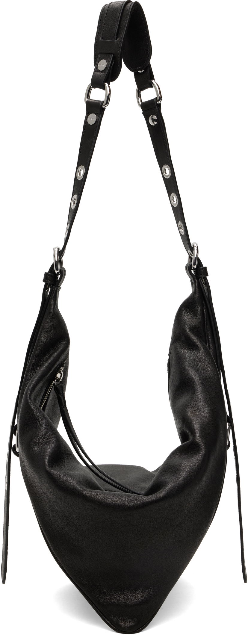 Skuldertaske BY FAR BY FAR Trayana Washed Leather Shoulder Bag Sort | MWBSB063LL034BK001PL