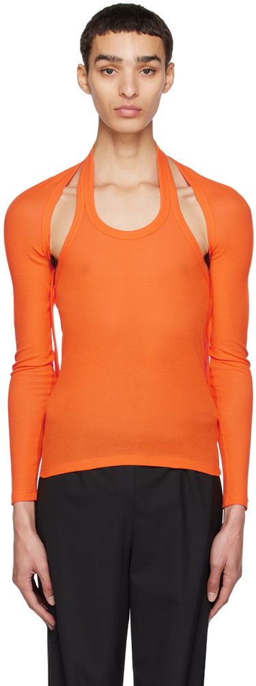 Tanktop Dion Lee Modular Halter Long Sleeve T-Shirt Orange | C3103R23, 0