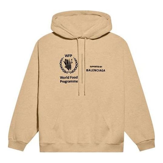Sweatshirt Balenciaga World Food Programme Medium Fit Hoodie Beige | 600583TJVK49605, 0