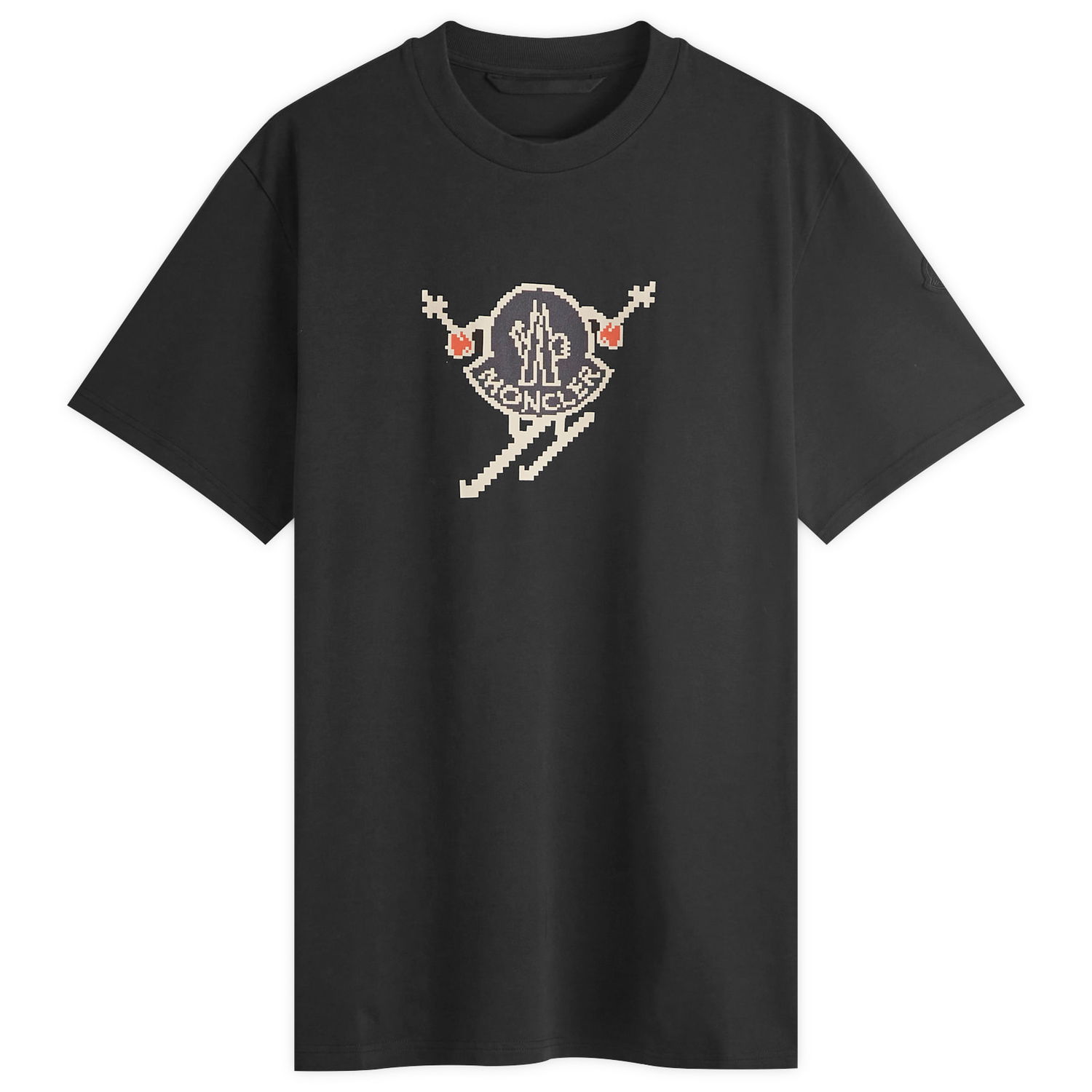 T-shirt Moncler Skiing Pixel Logo T-Shirt Sort | 8C000-83927-10-998, 0