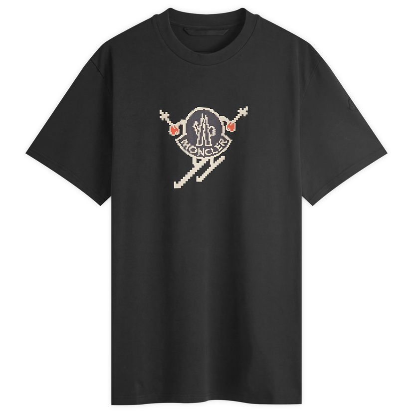 T-shirt Moncler Skiing Pixel Logo T-Shirt Sort | 8C000-83927-10-998