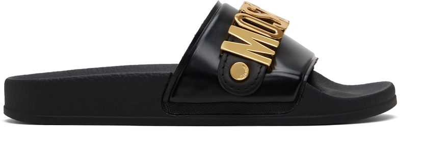 Tilbehør Moschino Moschino Lettering Logo Slides Sort | MA28032G1M M11 000