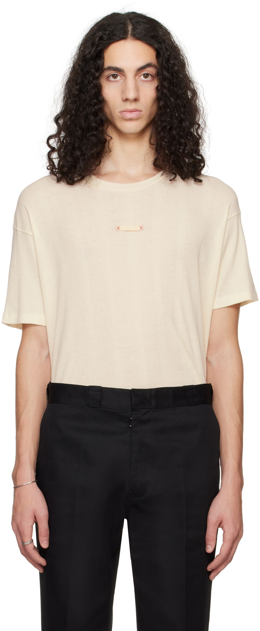 T-shirt Maison Margiela Maison Margiela Patch T-Shirt Beige | S50GC0712 M20060
