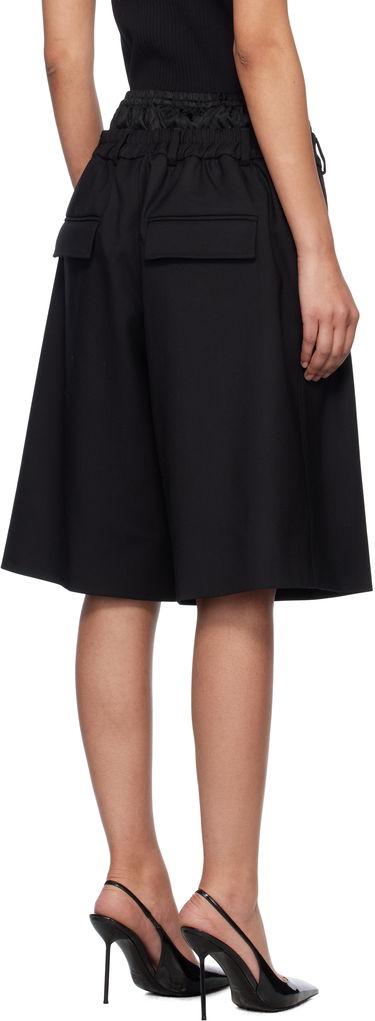 Shorts Marine Serre Marine Serre Virgin Wool Twill Shorts Sort | MSH010A RWOV0001, 2