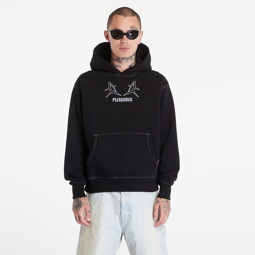 Sweatshirt Pleasures Artificial Human Hoodie Black Sort | P24E001 BLACK
