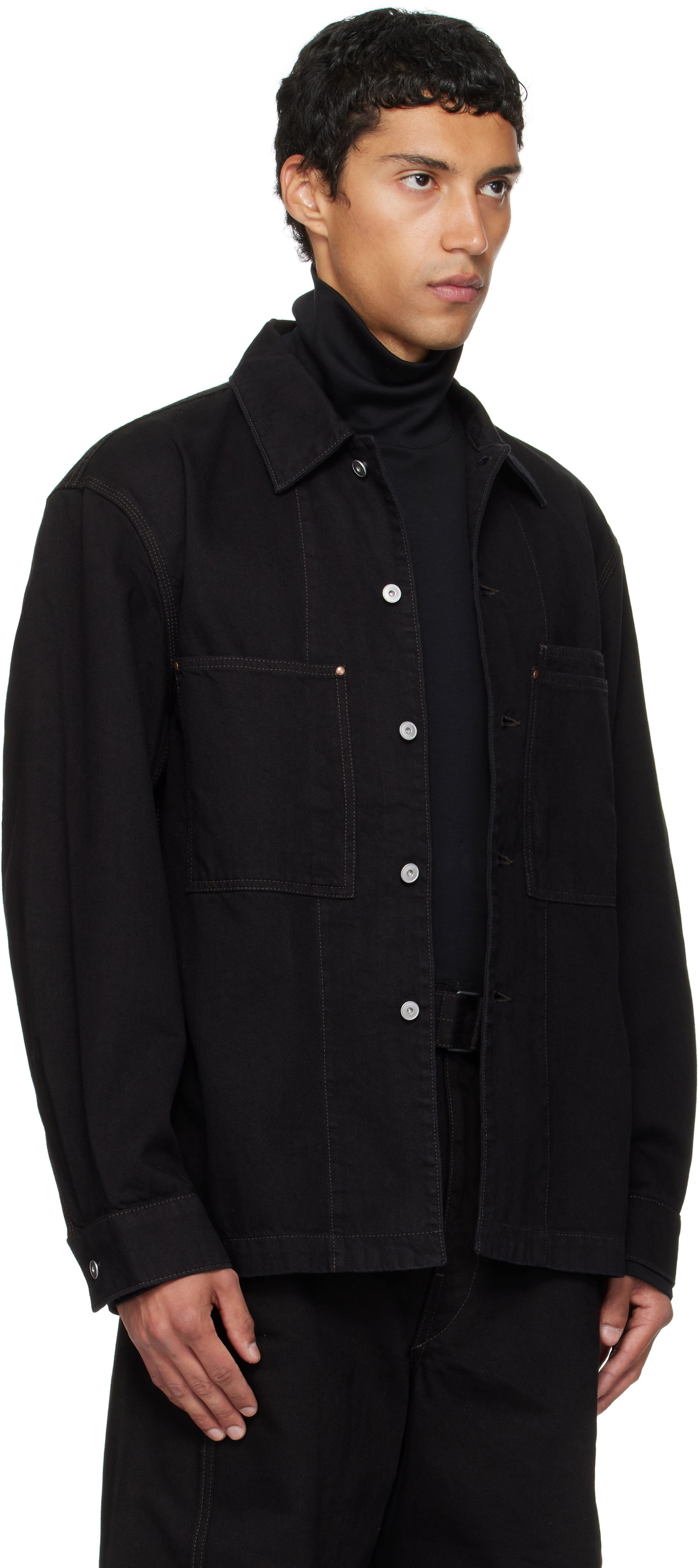 Skjorte LEMAIRE Lemaire Workwear Denim Overshirt Sort | OV1024 LD1064, 1