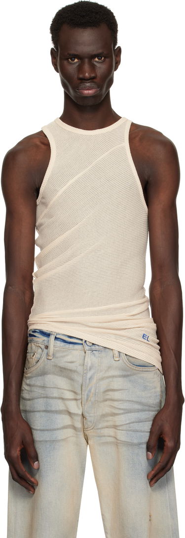 Tanktop Eckhaus Latta Eckhaus Latta Spiral Tank Top Beige | 1108-EL-PS25-O - OAT, 0
