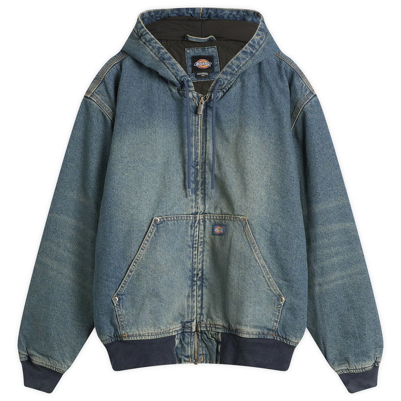 Jakke Dickies Hilham Hooded Denim Jacket, Size Large Blå | DK0A87OAL231