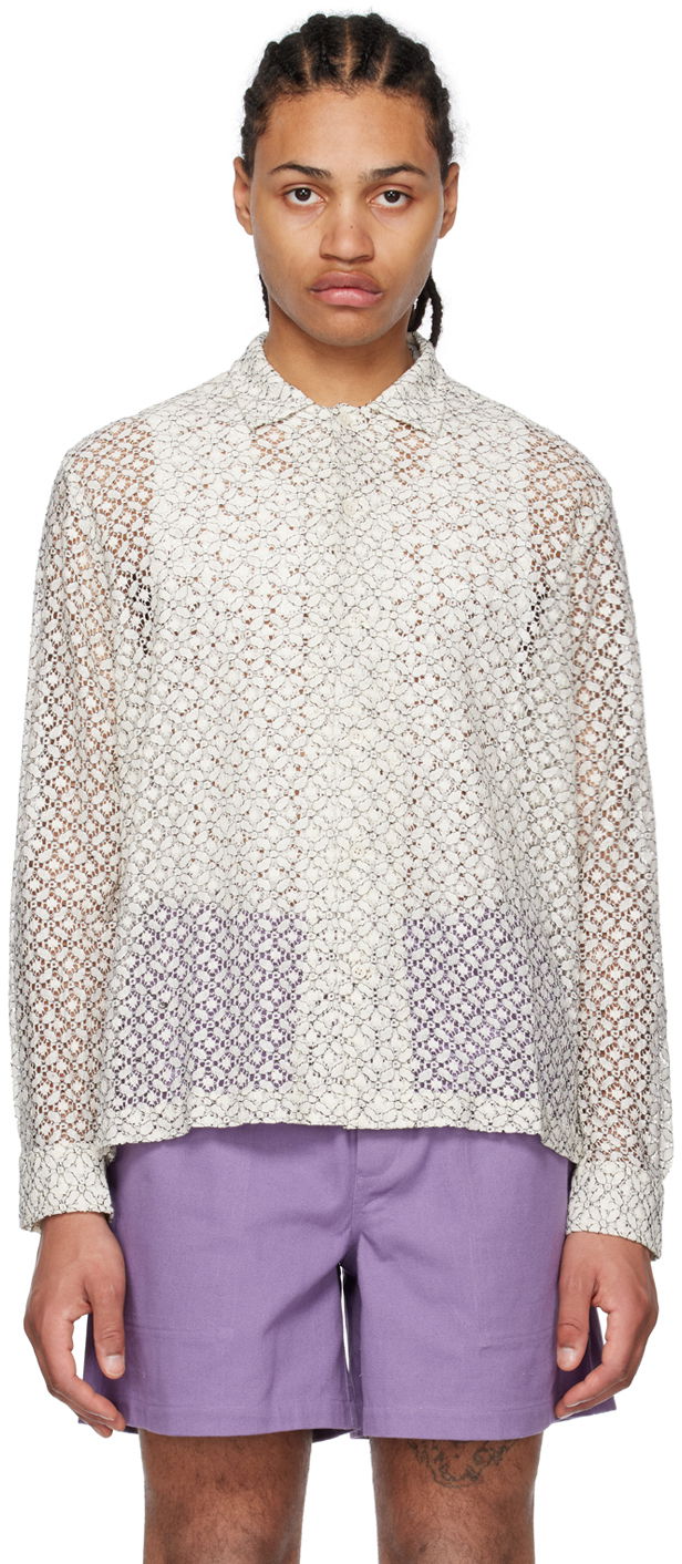 Skjorte Bode Bode Petal Lace Shirt Hvid | MRS23SH100