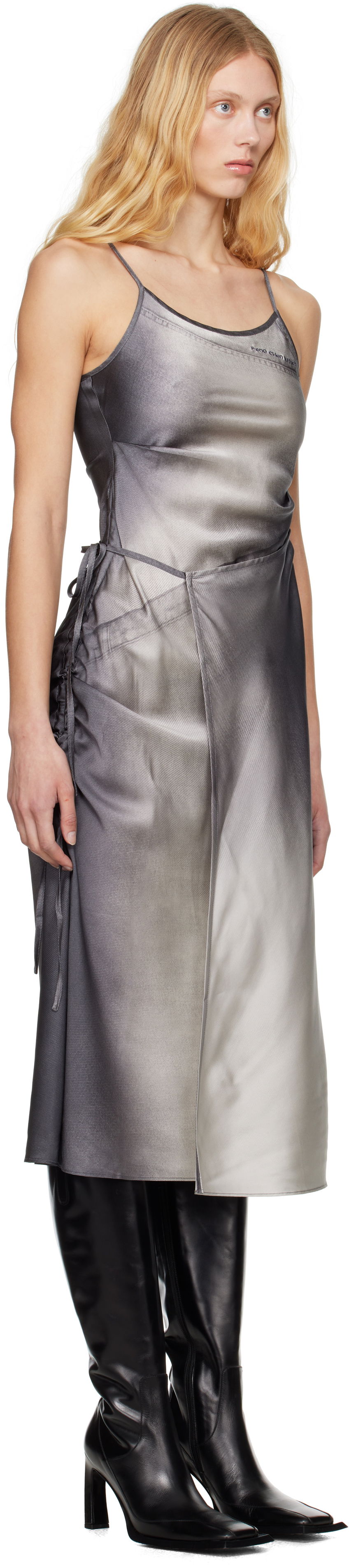 Kjole Feng Chen Wang Feng Chen Wang Draped Midi Dress Grå | FWS19DR01, 1
