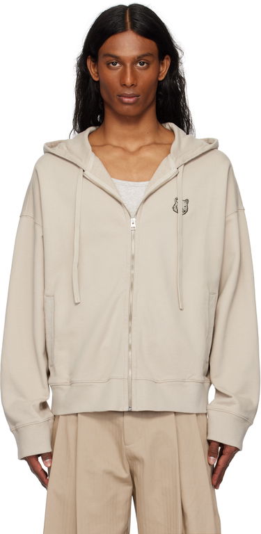 Sweatshirt MAISON KITSUNÉ Maison Kitsuné Bold Fox Head Patch Oversize Fullzip Hoodie Beige | OM02138KM0001, 0