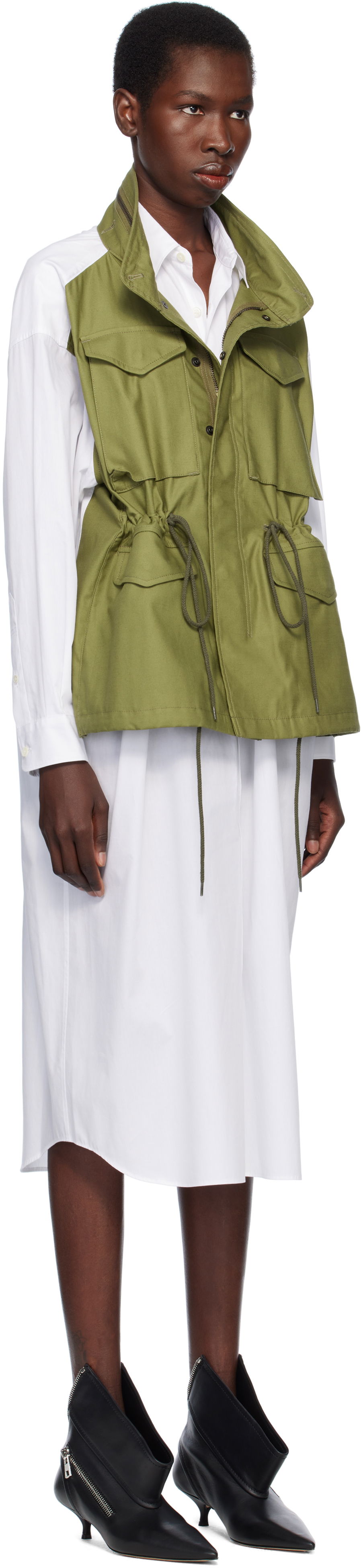 Vest Junya Watanabe Junya Watanabe Shirt Midi Dress Grøn | JO-O028-051, 1