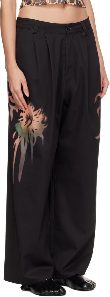 Bukser Collina Strada Collina Strada Catchfly Pleated Printed Trousers Sort | XX6042-B, 4