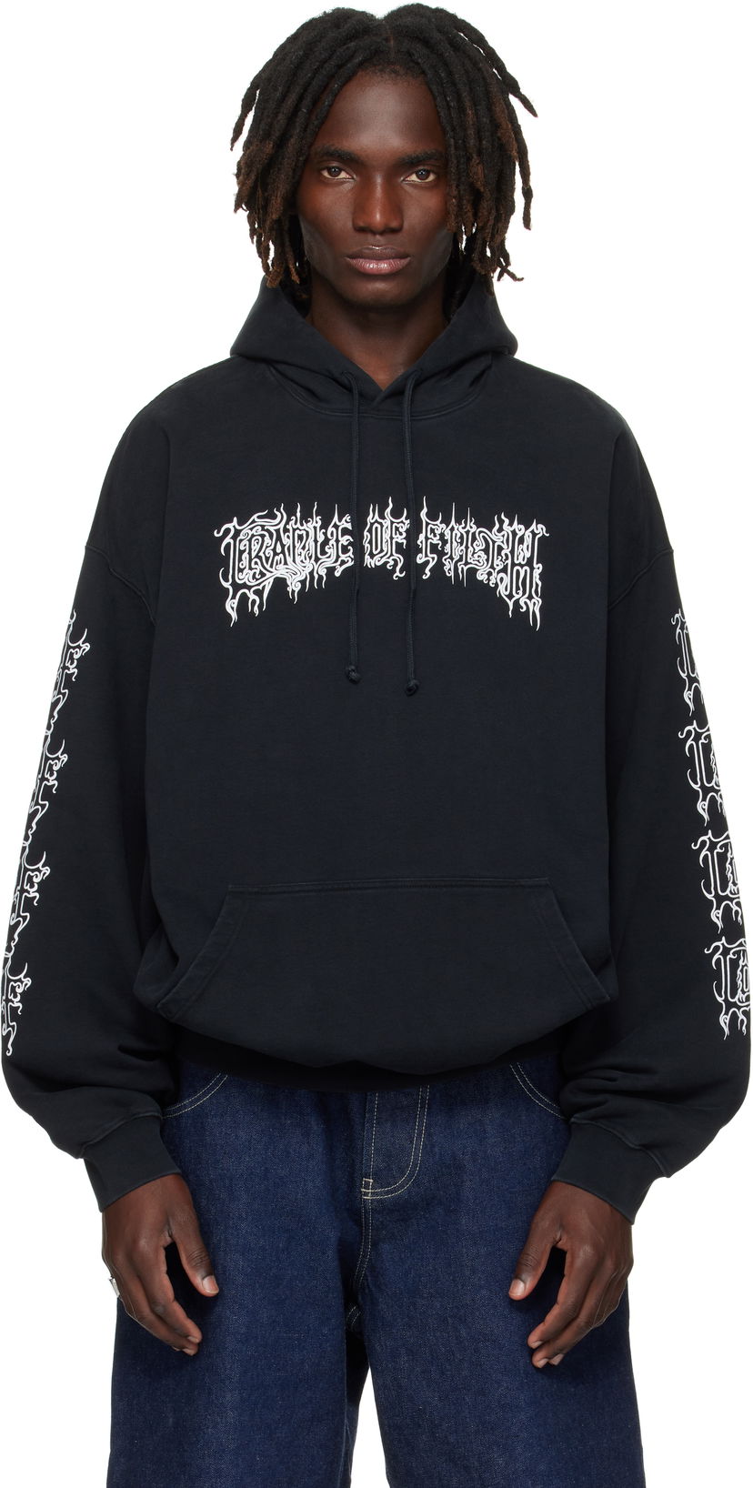 Sweatshirt VETEMENTS Vetements Cradle Of Filth Logo Oversized Hoodie Sort | UCF76HD100B