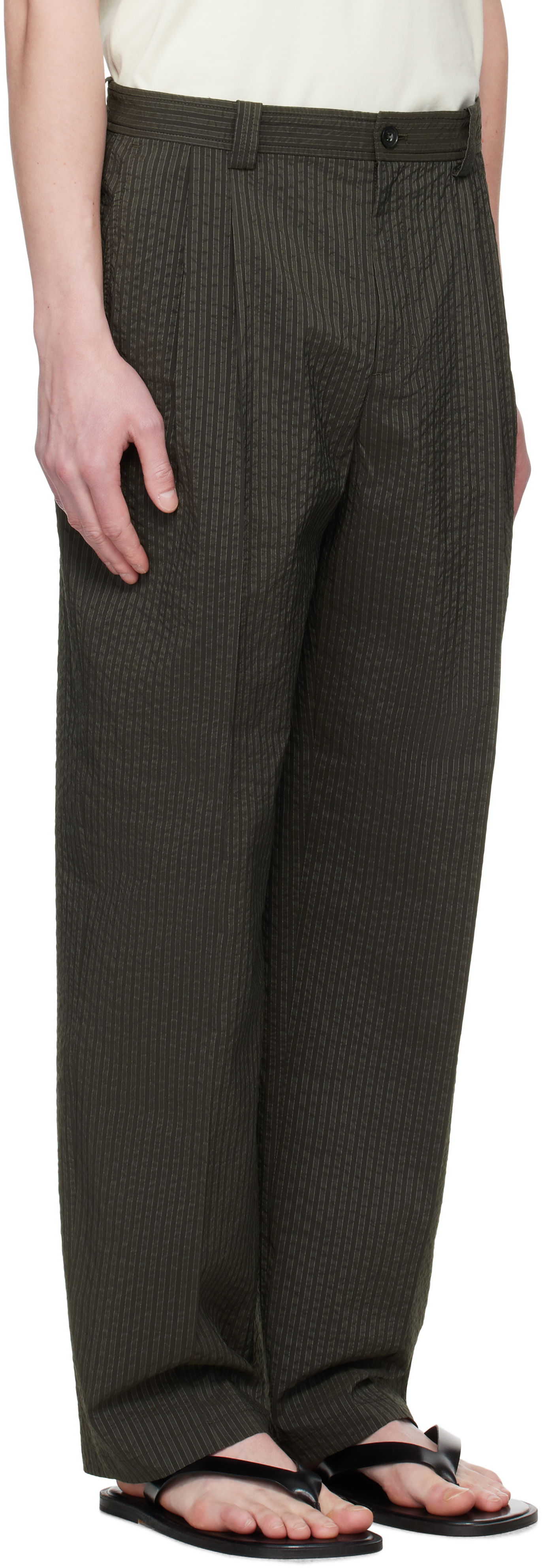 Bukser MAISON KITSUNÉ Maison Kitsuné Relaxed Pleated Trousers Grøn | OM01112WC5032, 1