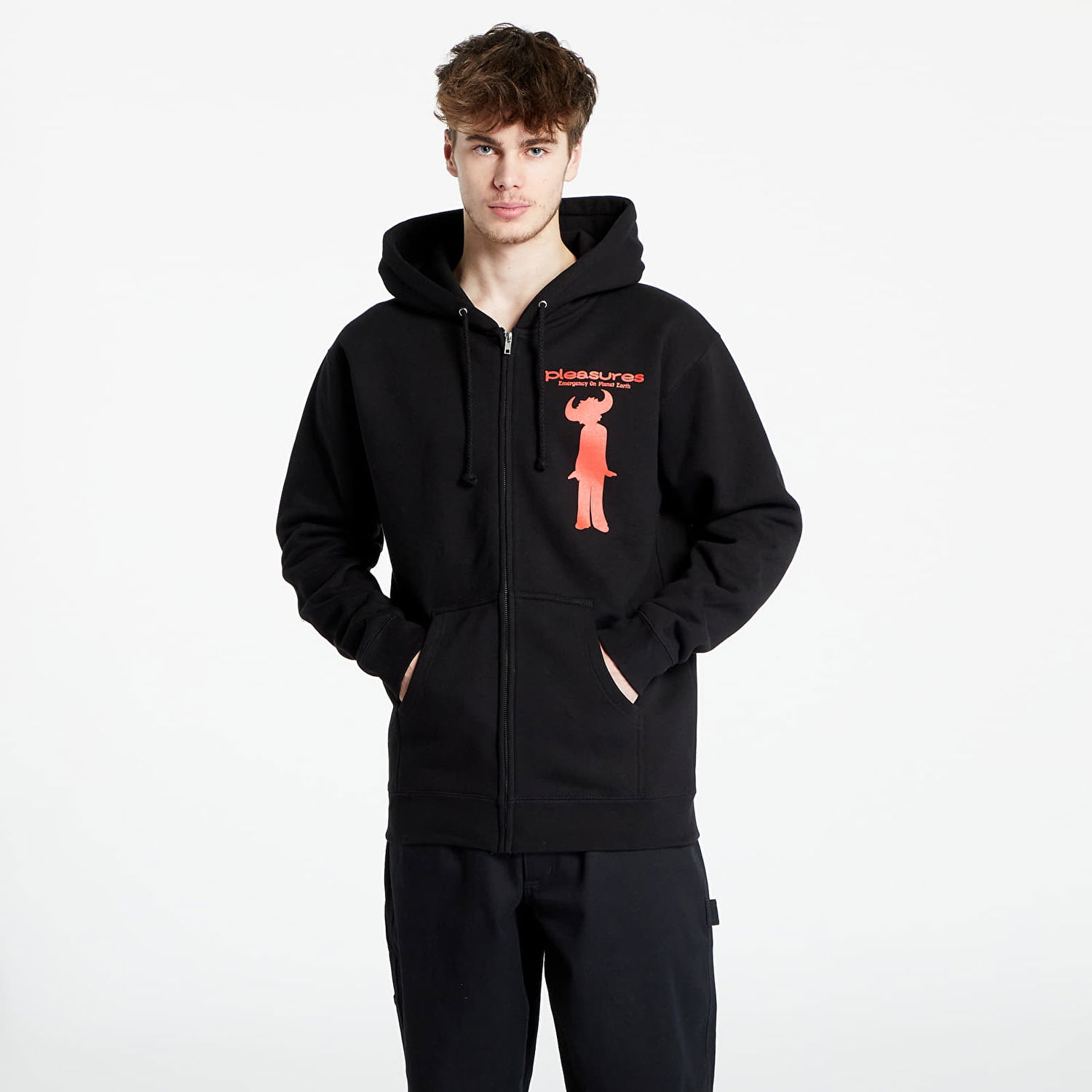 Sweatshirt Pleasures Jamiroquai x High Times Zip Hoodie Sort | P23W061 BLACK, 0