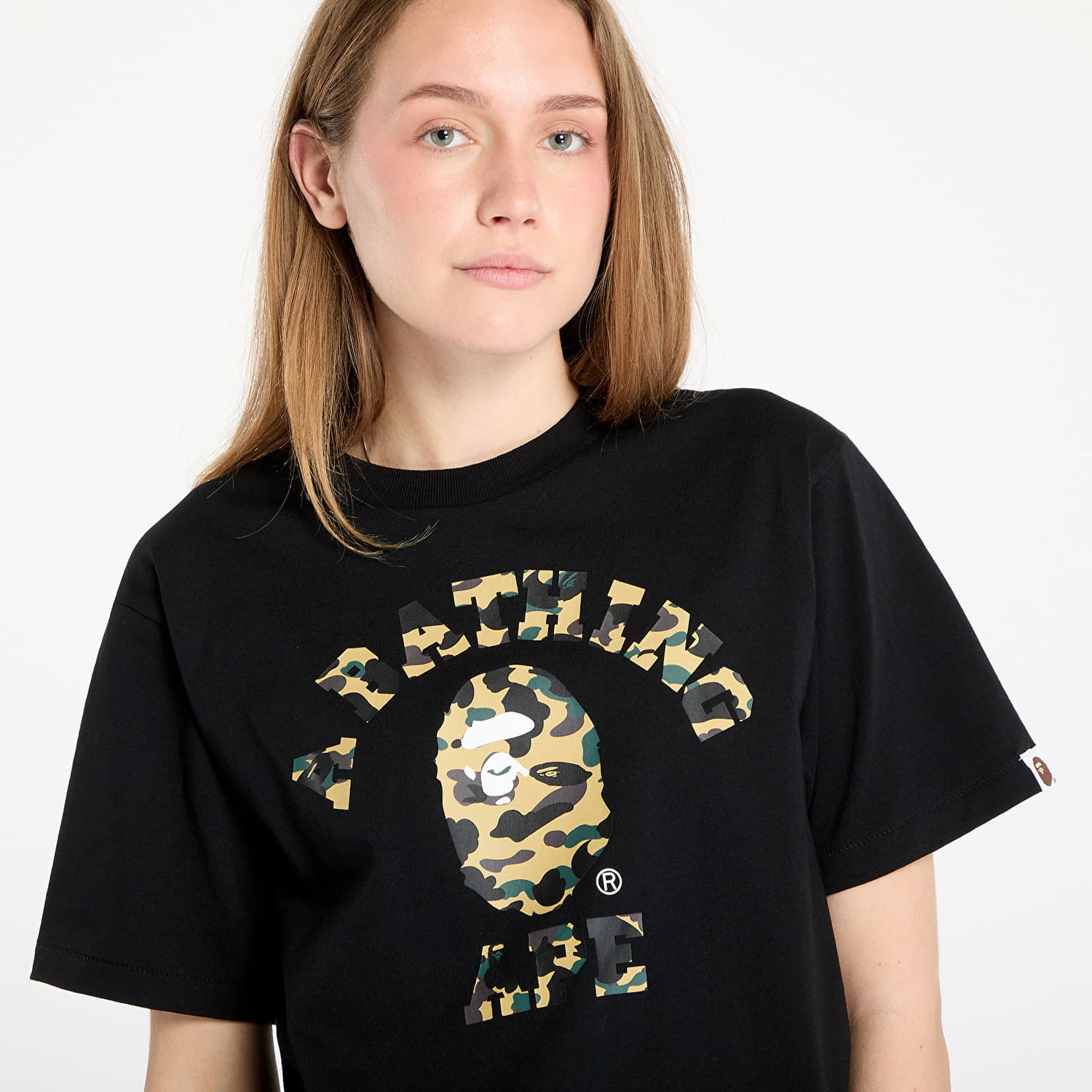 T-shirt BAPE A BATHING APE 1st Camo College T-Shirt Sort | 001TEL301012MBKD, 1