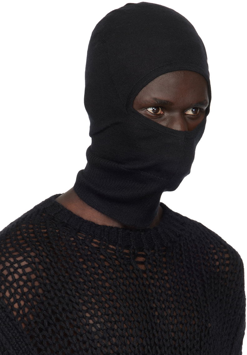 Beanie Rick Owens Rick Owens Porterville Skull Balaclava Sort | RU02D6478 WS, 1