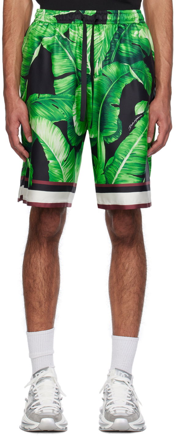 Shorts Dolce & Gabbana Printed Shorts Grøn | GV37ATIS1SG