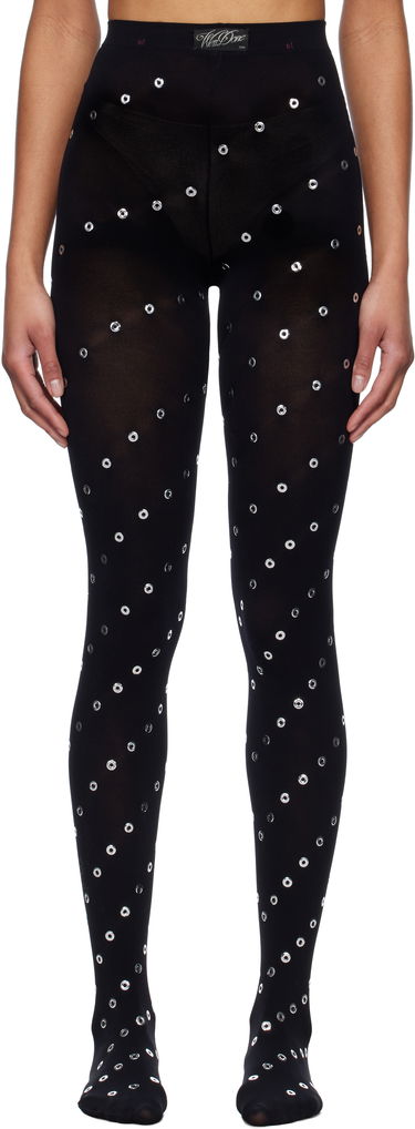 Sokker We11done We11done Eyelet Tights Sort | WD-LE0-25-285-W-BK, 0