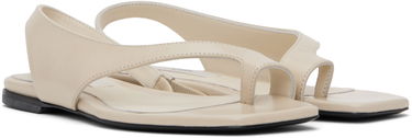 Skopleje TOTEME TOTEME Naplack Leather Thong Sandals Beige | 252-WAS0202-LE0020, 3