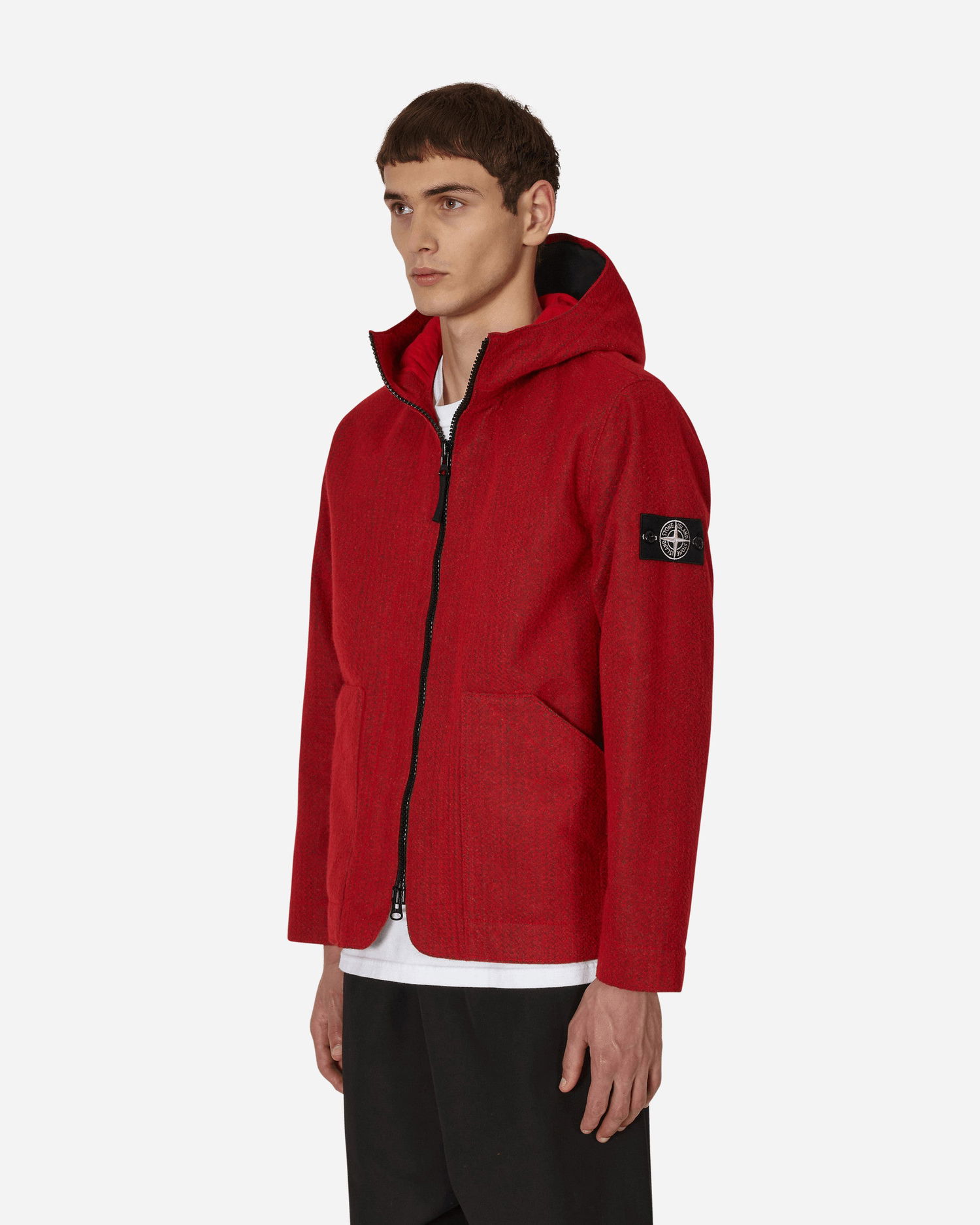 Jakke Stone Island Needle Punched Reflective Jacket Rød | 771543199 V0010, 1
