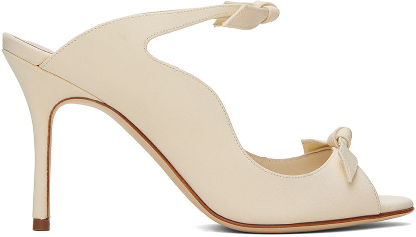 Kjole Manolo Blahnik Manolo Blahnik Fiocchetti Bow Heeled Mules Hvid | 423-1696-0001