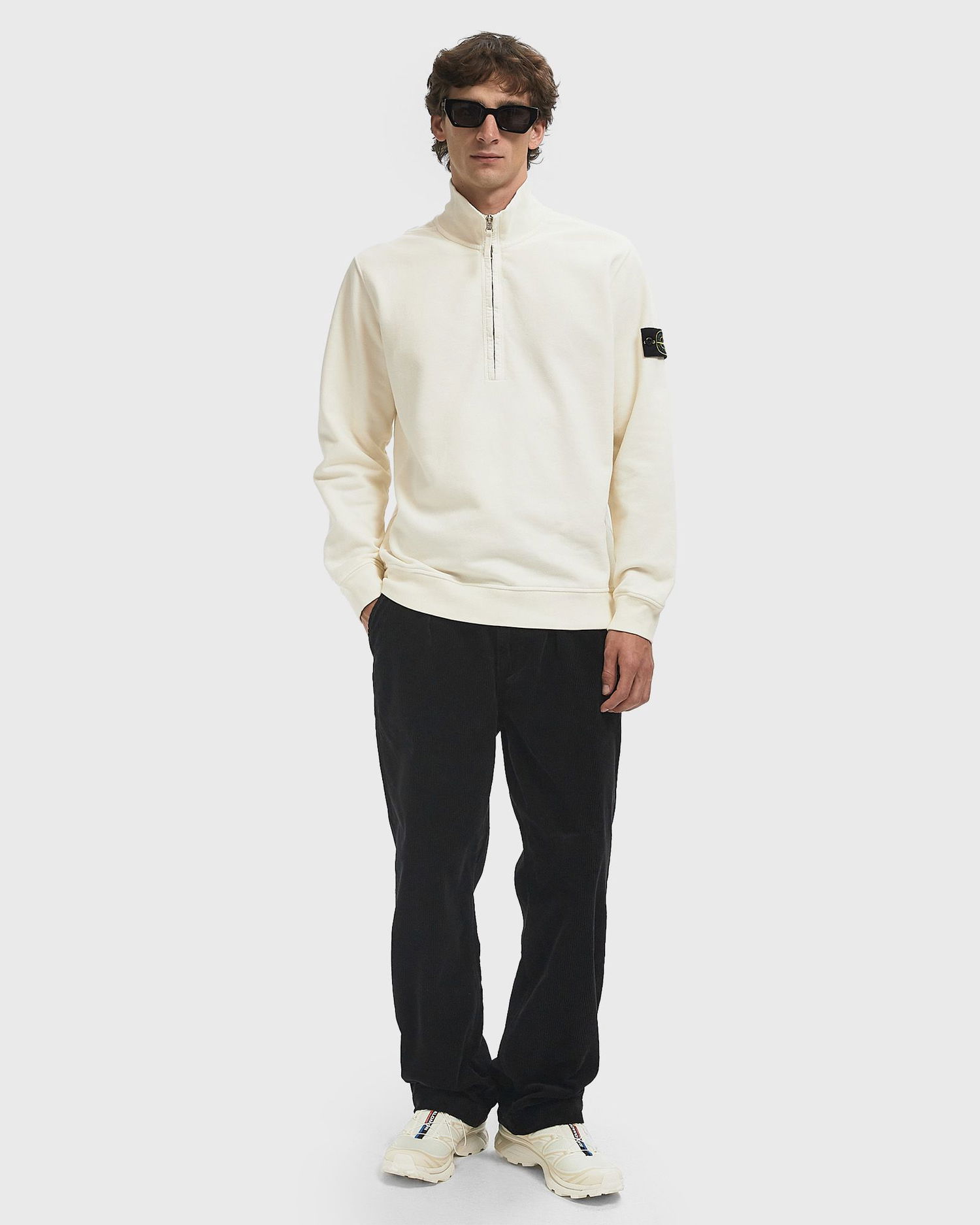 Sweatshirt Stone Island Long Sleeve 1/4 Zip Sweatshirt Hvid | K2S156100068S0A20.V0093, 1