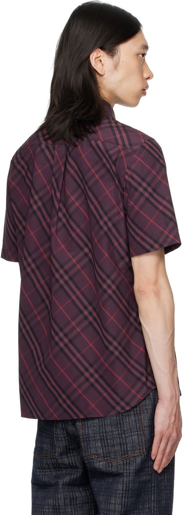 Skjorte Burberry Burberry Robert Check Short Sleeve Shirt Bourgogne | 8115157, 2