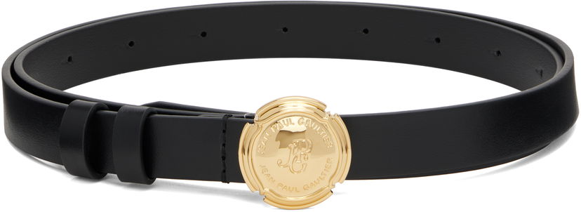 Bælter Jean Paul Gaultier Jean Paul Gaultier Leather Belt with Gold Buckle Sort | 25/03-W-AC007-L037-00