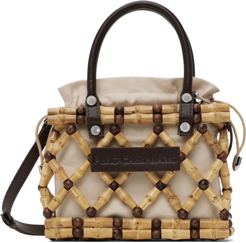 Håndtaske Feng Chen Wang Feng Chen Wang Woven Bamboo Bag Beige | FENG19AC16