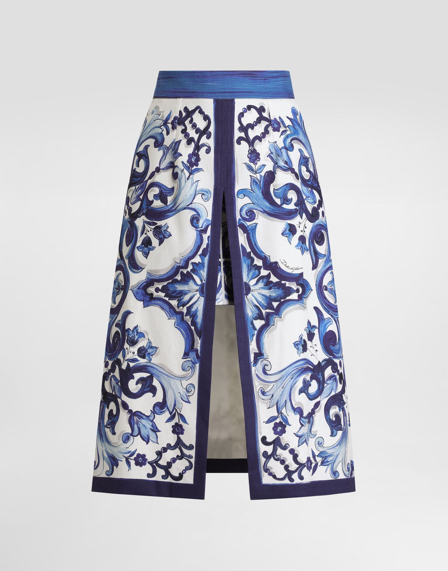 Nederdel Dolce & Gabbana Majolica-print Midi Skirt with Front Slit Flerfarvet | I4O18WFPFTBHA3TN, 0