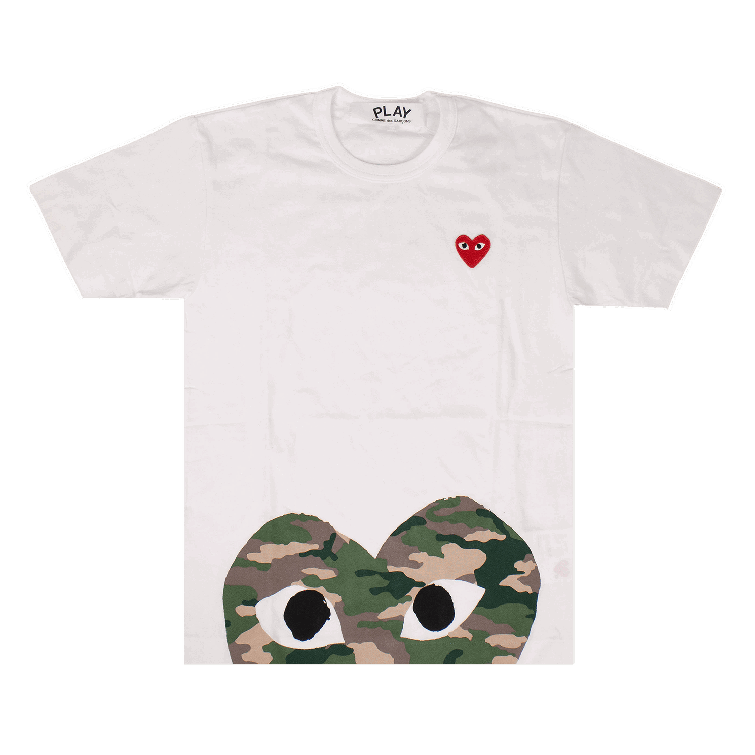 T-shirt Comme des Garçons PLAY Camo Half Heart T-Shirt Hvid | AZ T244 051 1, 0