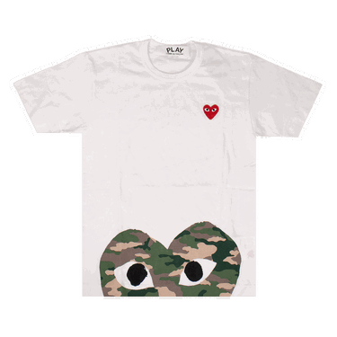 T-shirt Comme des Garçons PLAY Camo Half Heart T-Shirt Hvid | AZ T244 051 1, 0