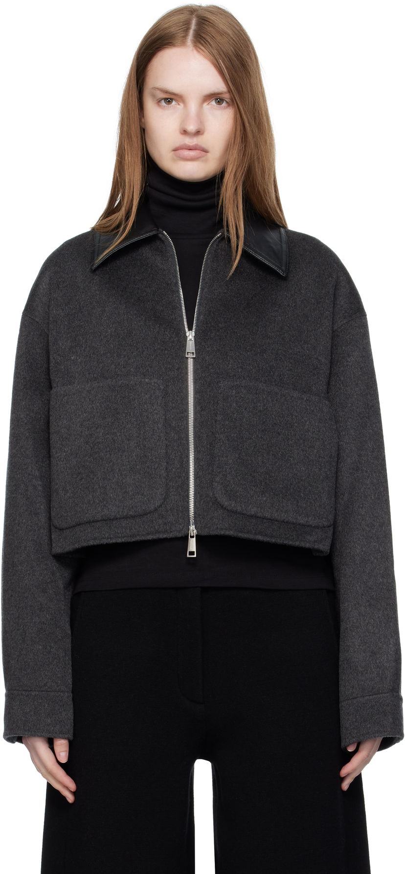 Jakke Nanushka Nanushka Phebe Cropped Jacket Grå | NW25PFJK12294