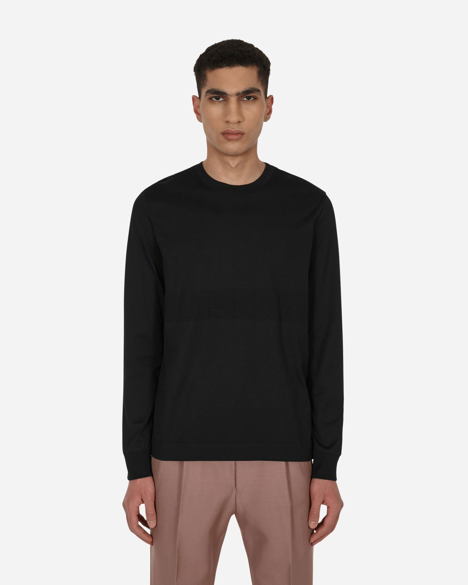 T-shirt Givenchy Slim Fit Logo Longsleeve T-Shirt Sort | BM71BY3Y6B 001, 0
