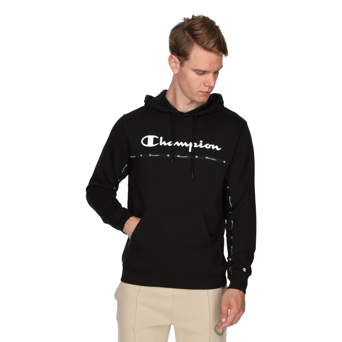 Sweatshirt Champion COLOR BLOCK Hoodie Sort | 219953-KK001, 0
