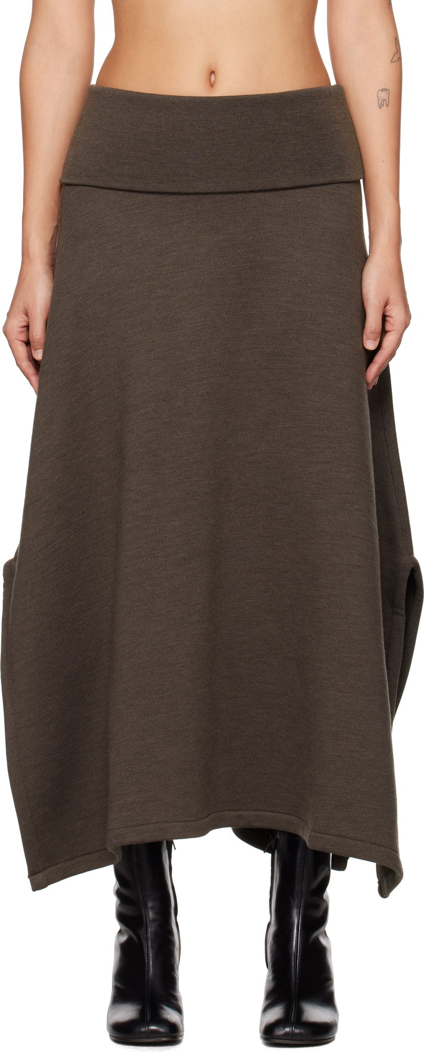 Nederdel LEMAIRE Lemaire Vented Midi Skirt Brun | SK1038 LJ1020