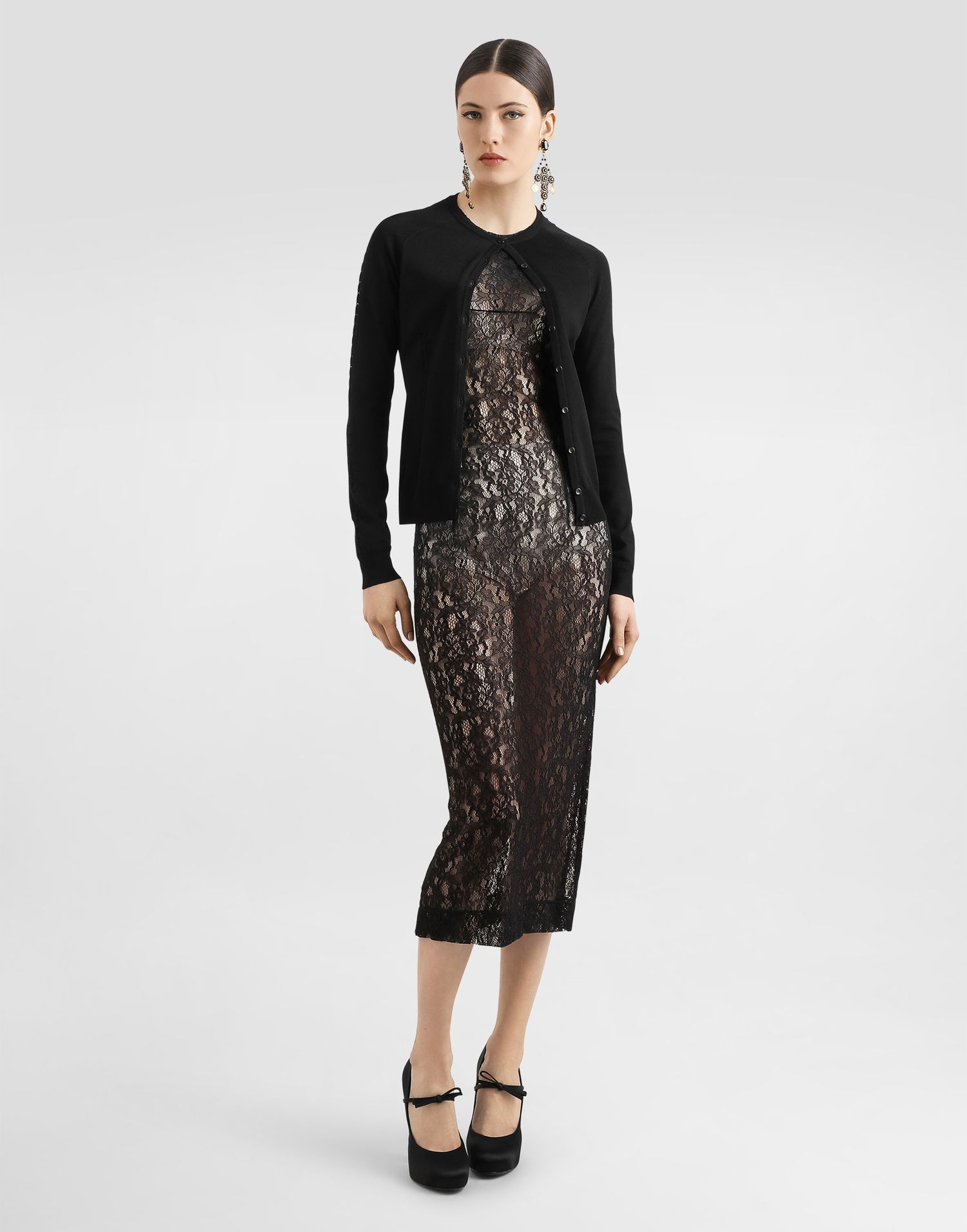Sweater Dolce & Gabbana Dolce & Gabbana Viscose Knit Cardigan Sort | FXV87TJAIRMN0000, 1