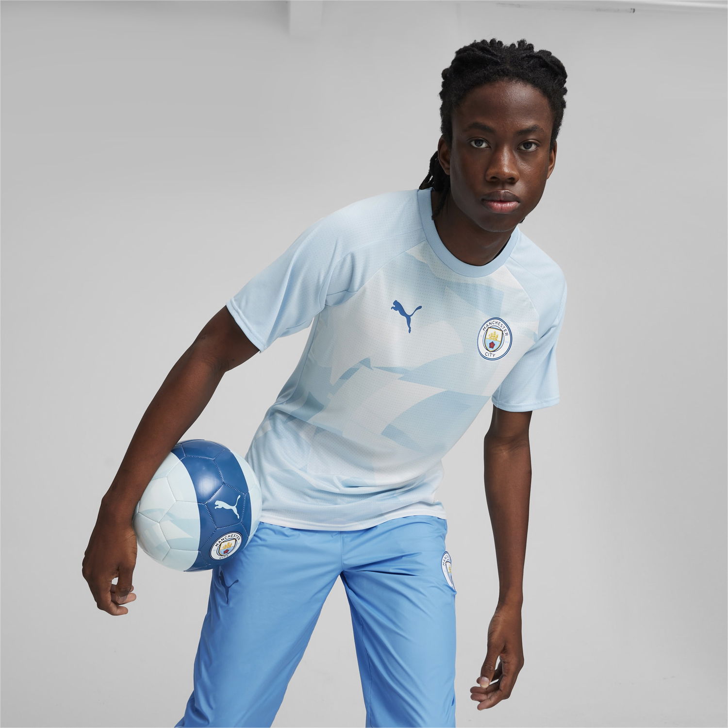 Jersey Puma Manchester City Prematch Shirt 2023/24 Turkis | 774370-001, 1